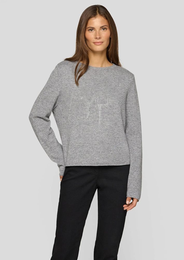 Strickpullover mit Wolle und Modal - grau / méliert - Gr. 40 von Goldner Fashion
