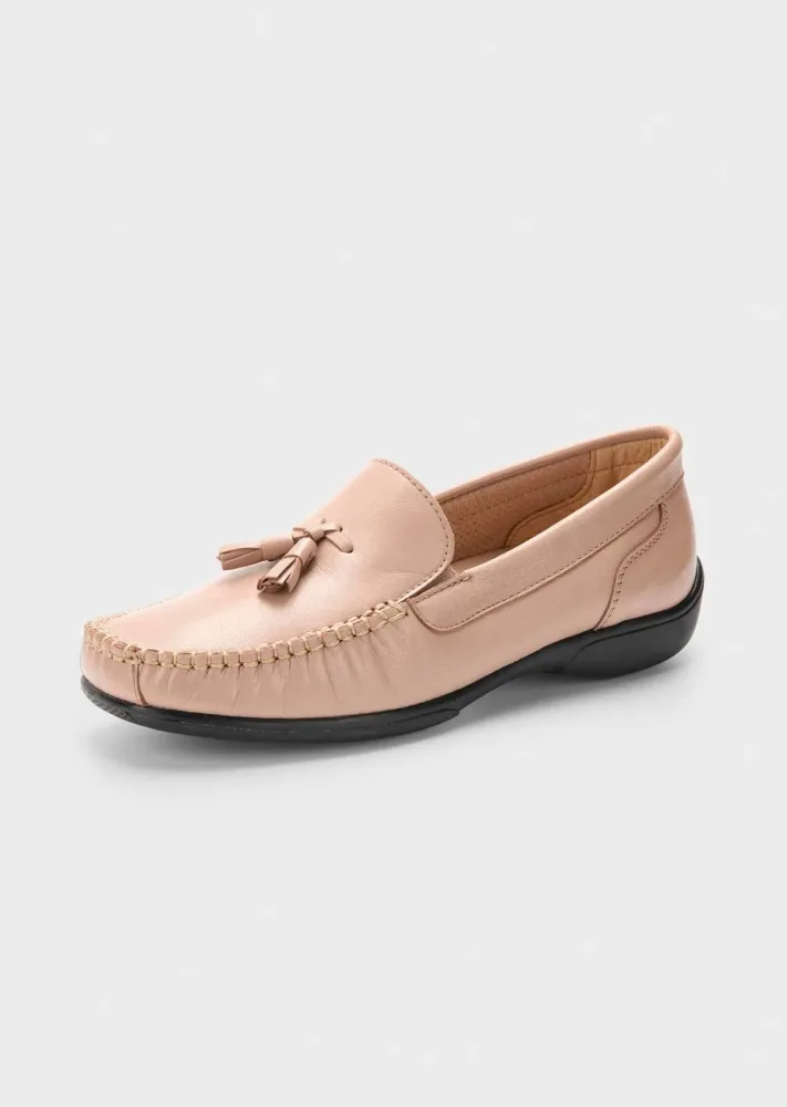 Mokassins mit Zierquaste - beige - Gr. 39 von Goldner Fashion