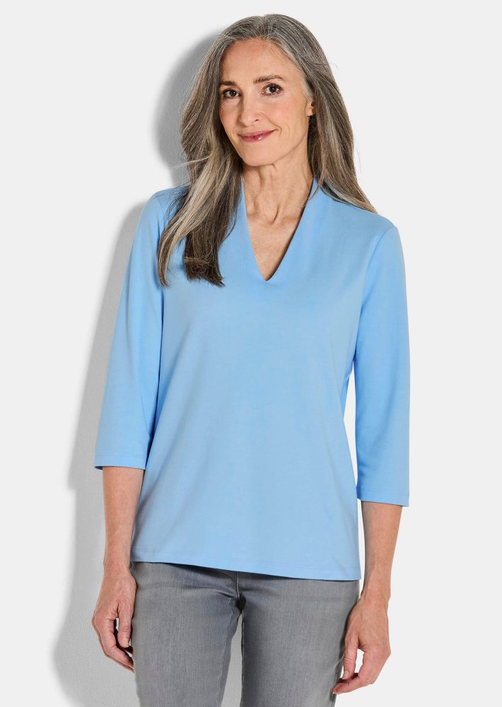 Basic-Shirt aus Interlock-Jersey - hellblau - Gr. 23 von Goldner Fashion