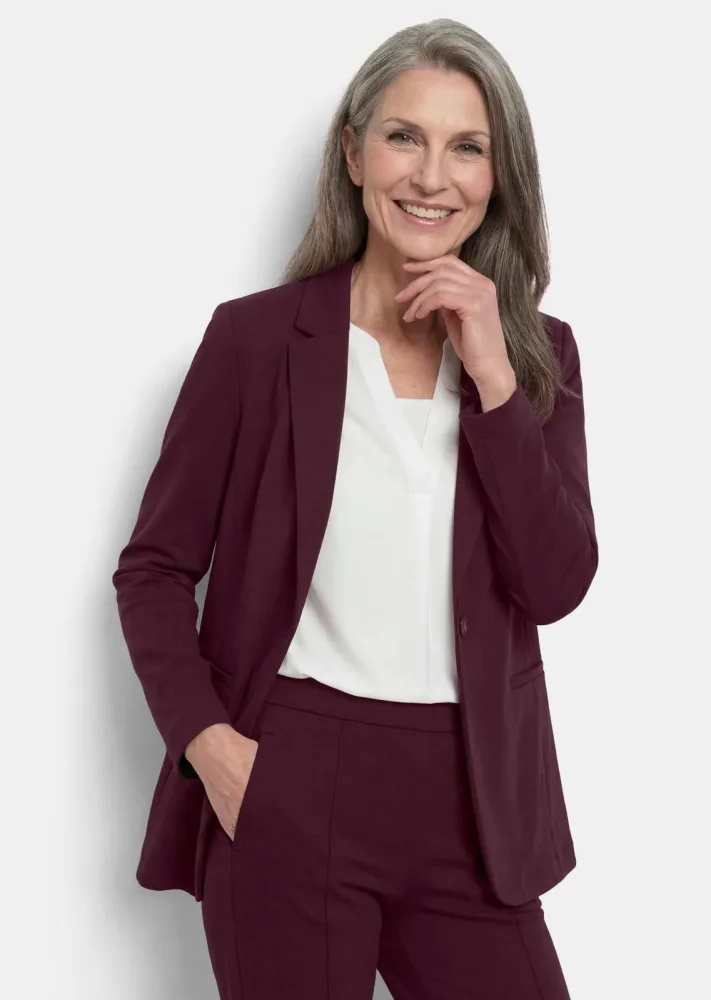Leichter Jerseyblazer mit höchster Bewegungsfreiheit - bordeaux - Gr. 19 von Goldner Fashion