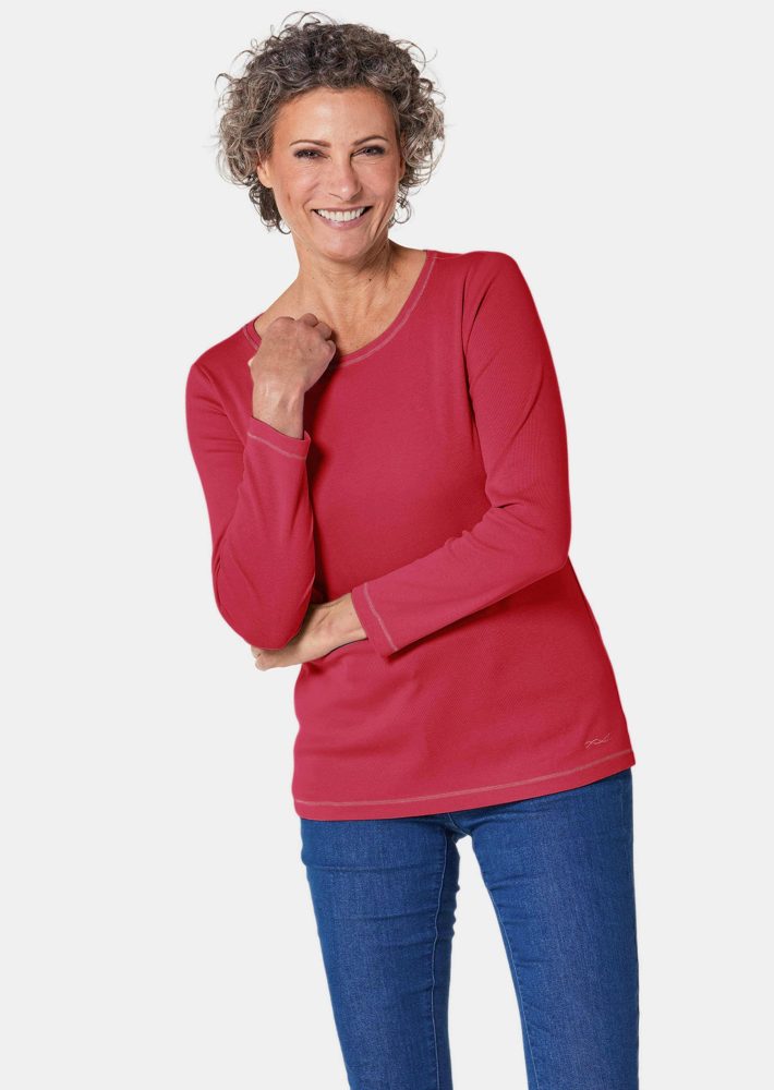 Basic T-Shirt aus reiner Baumwolle - rot - Gr. 21 von Goldner Fashion