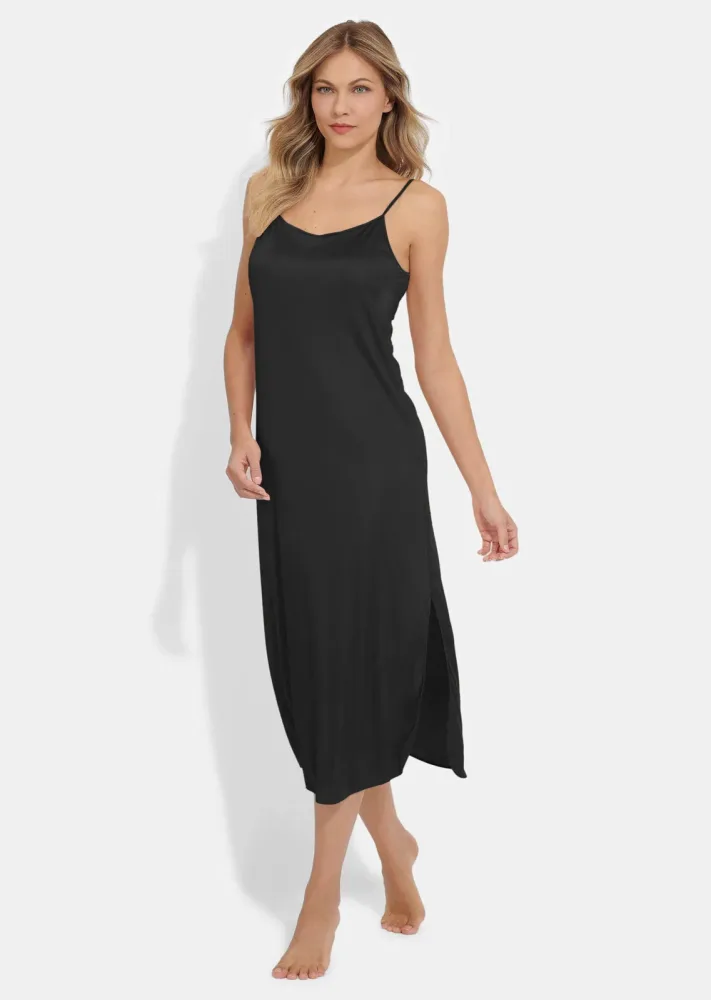 Negligé mit Spaghettiträgern - schwarz - Gr. 50 von Goldner Fashion