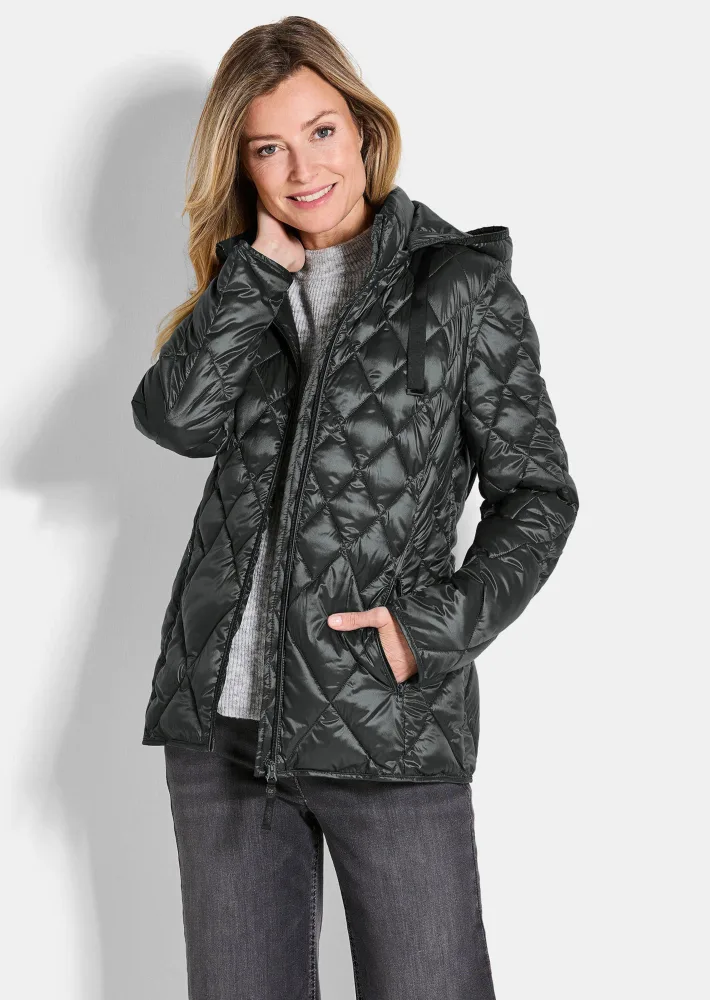 Steppjacke mit Rautenmuster - anthrazit - Gr. 24 von Goldner Fashion