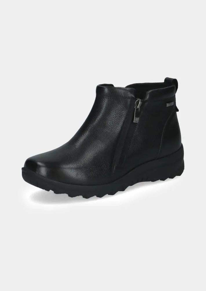Wasserabweisende Stiefeletten aus echtem Leder - schwarz - Gr. 37 von Goldner Fashion
