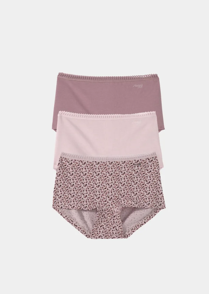 Hüftslip im 3er-Pack - rosé / gemustert - Gr. S von Goldner Fashion