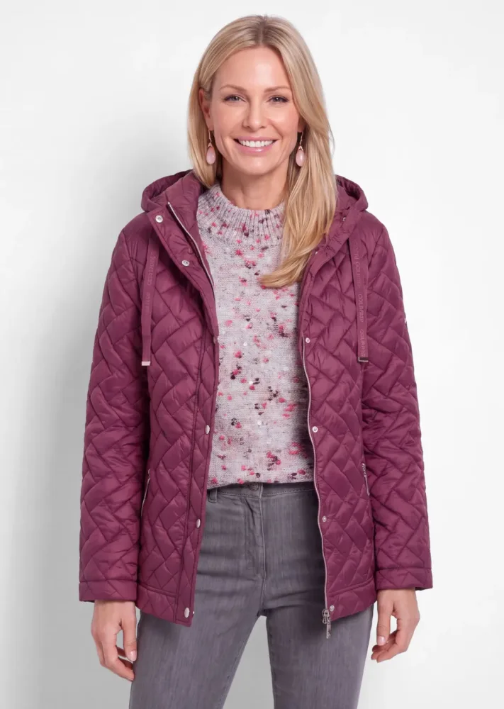 Leichte Steppjacke mit Kapuze - bordeaux - Gr. 21 von Goldner Fashion