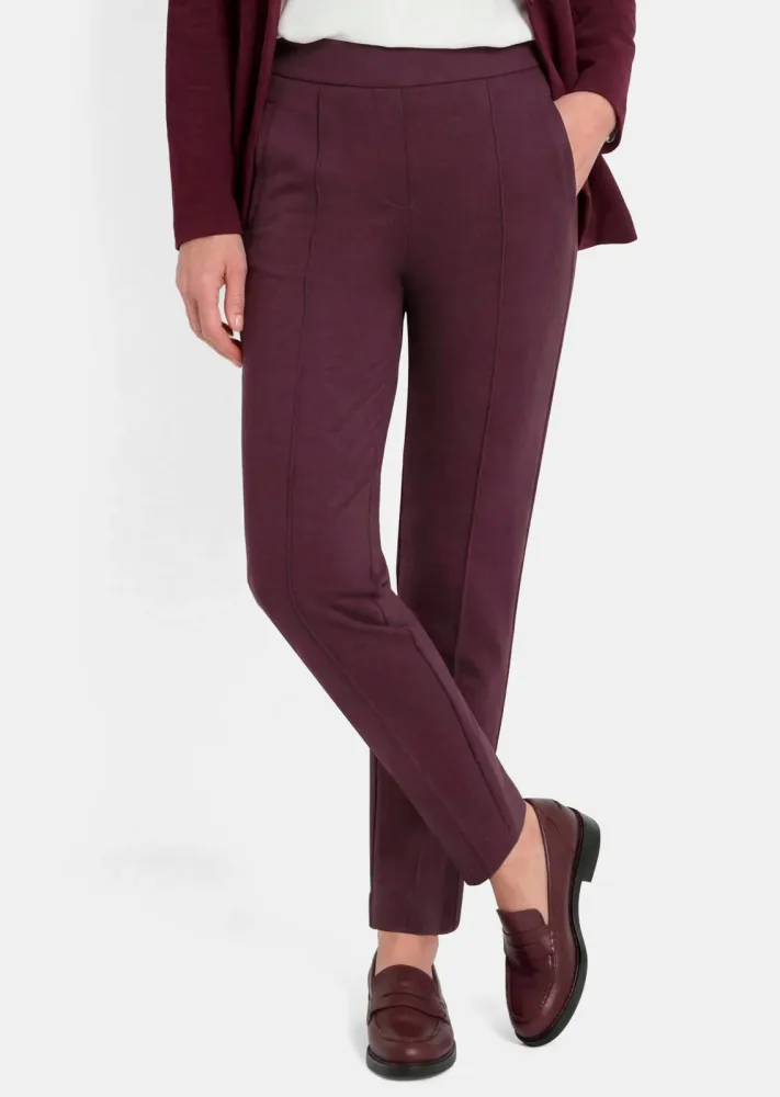 Weite Hose SARA aus Viskose-Jersey - bordeaux - Gr. 21 von Goldner Fashion