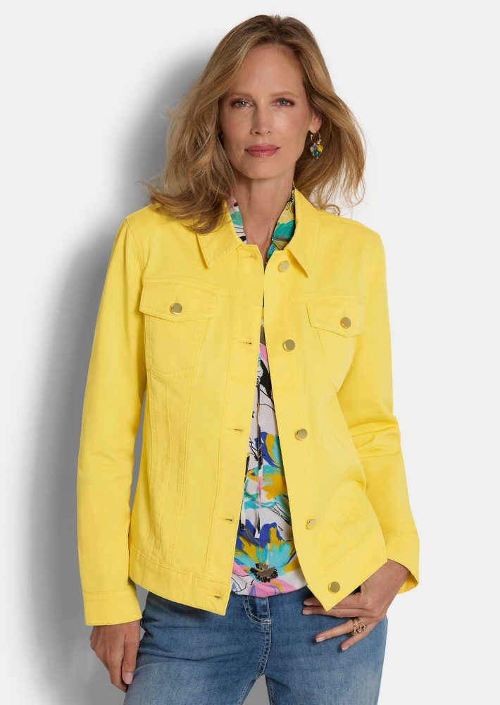 Jeansjacke in taillierter Form - gelb - Gr. 20 von Goldner Fashion