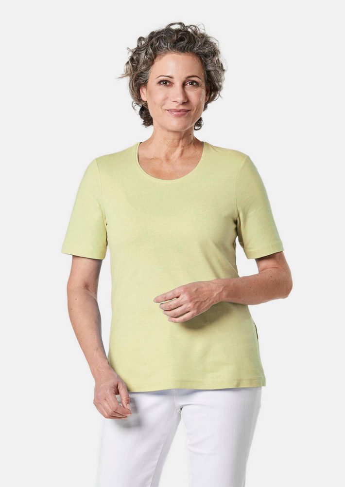 Basic T-Shirt aus reiner Baumwolle - gelb - Gr. 23 von Goldner Fashion
