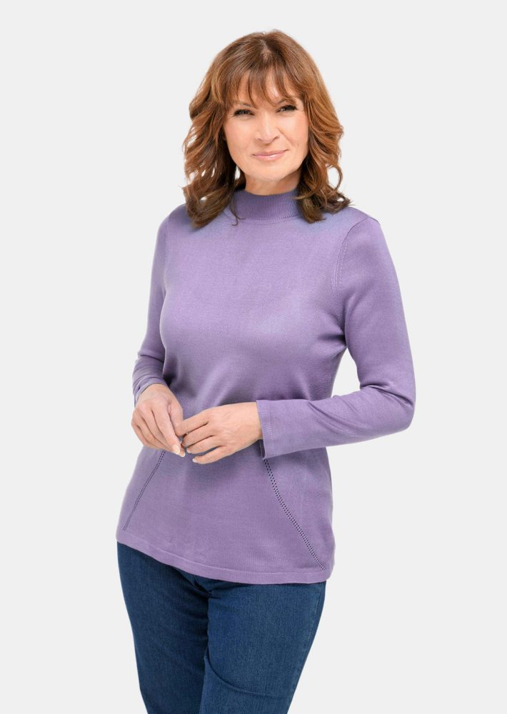 Unkomplizierter Stehbundpullover - flieder - Gr. 21 von Goldner Fashion