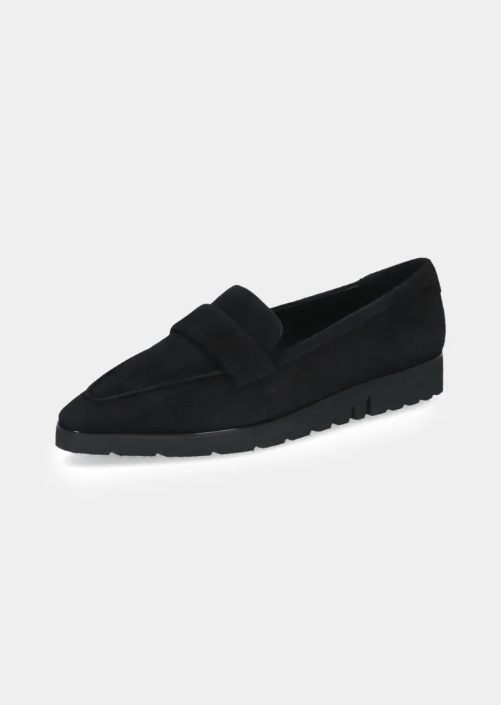 Mokassins aus samtigem Veloursleder - schwarz - Gr. 38 von Goldner Fashion