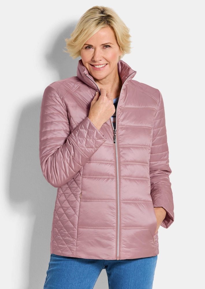 Steppjacke mit Reissverschlusstaschen - rosé - Gr. 20 von Goldner Fashion