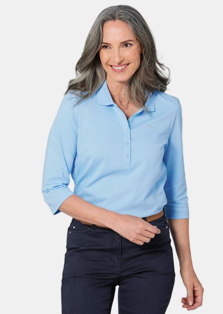 Poloshirt in hochwertiger Pikee-Qualität - hellblau - Gr. 24 von Goldner Fashion