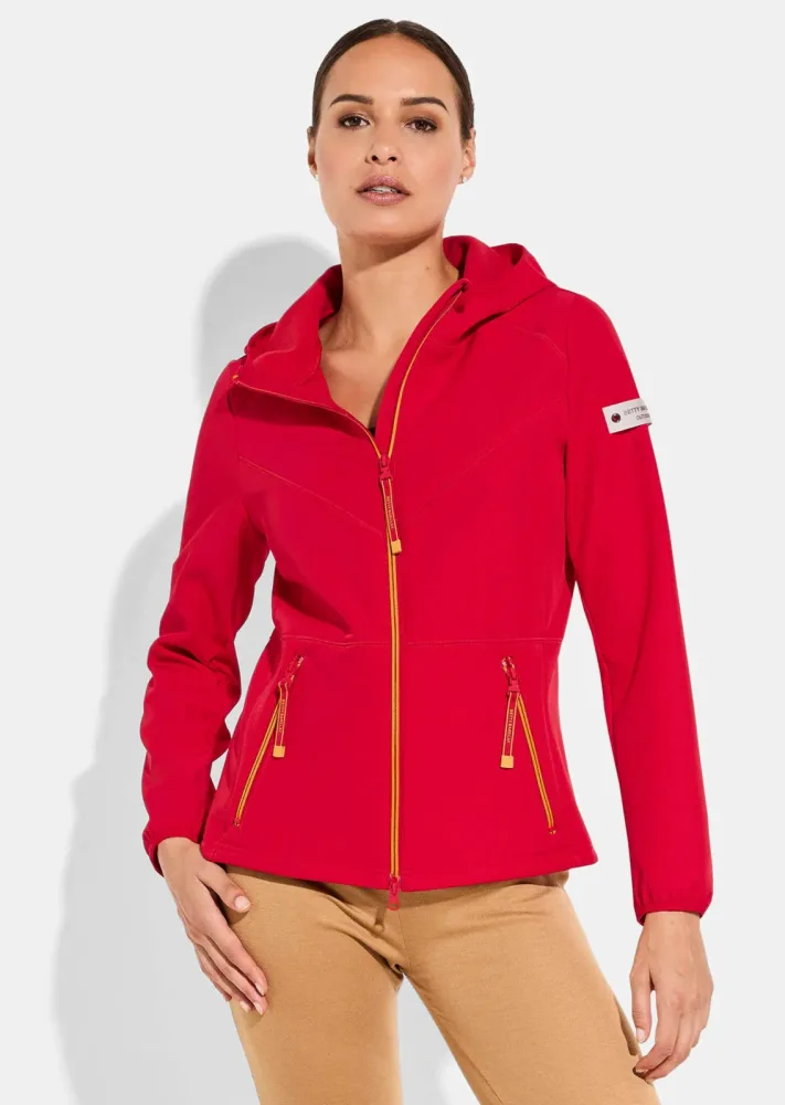 Flauschige Softshell-Jacke - rot - Gr. 40 von Goldner Fashion