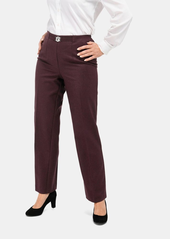 Schurwoll-Schlupfhose - bordeaux / méliert - Gr. 42 von Goldner Fashion