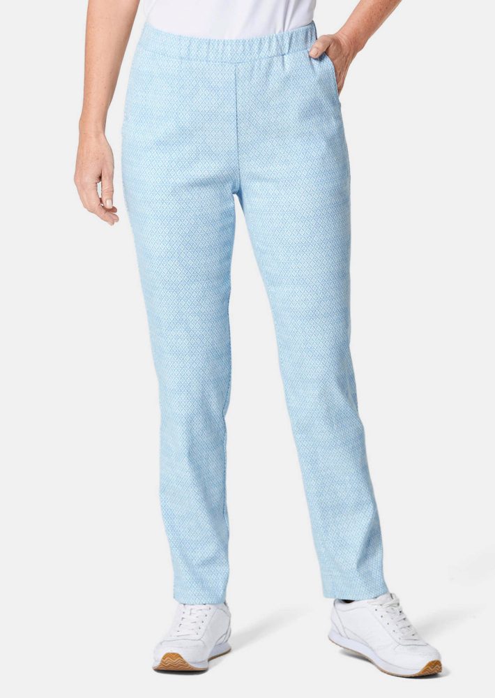 Druckhose - hellblau / gemustert - Gr. 27 von Goldner Fashion
