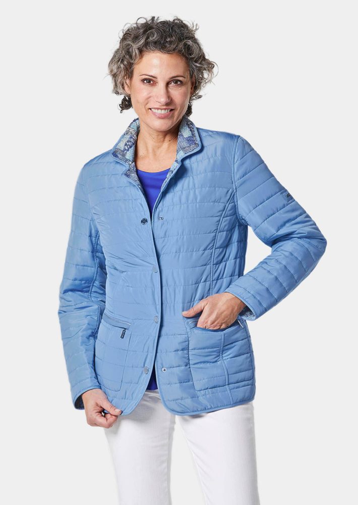 Druckwendejacke - blau / geblümt - Gr. 24 von Goldner Fashion