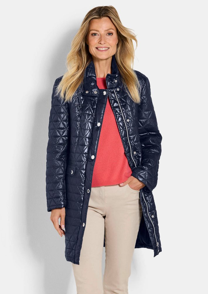 Stepp-Kurzmantel mit Stehkragen - marine - Gr. 21 von Goldner Fashion