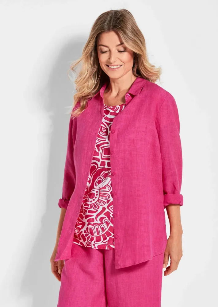 Leinenbluse - pink - Gr. 21 von Goldner Fashion