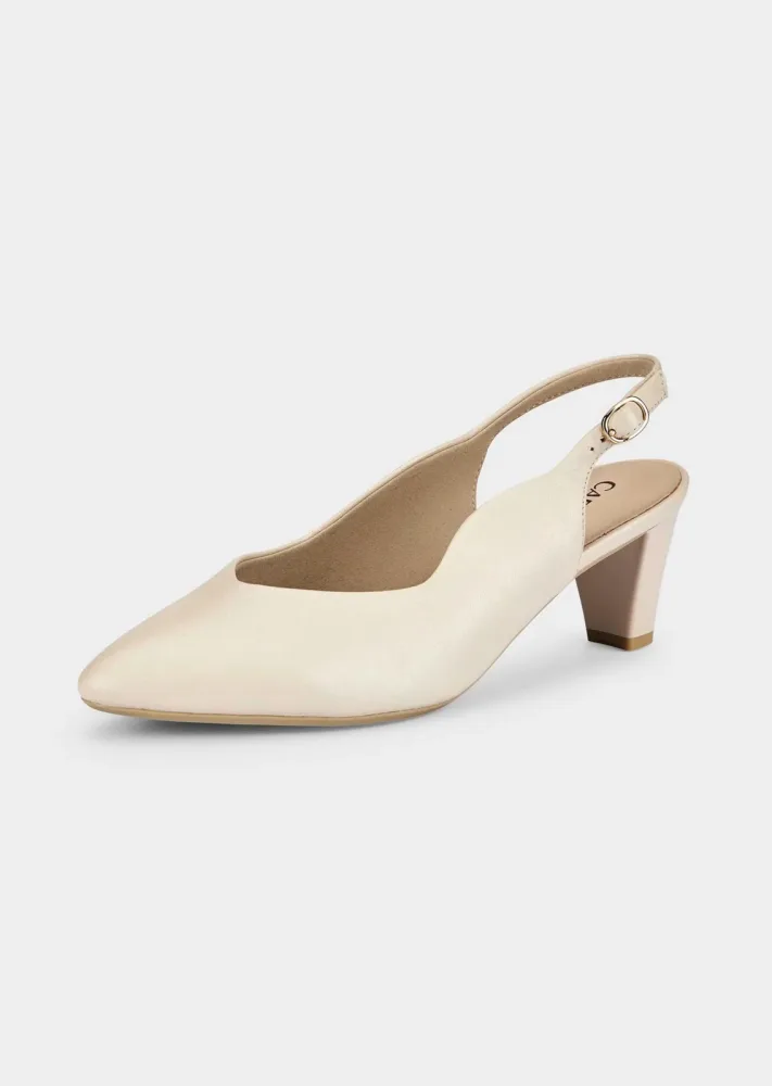 Pumps mit schmalem Fersenriemen - stein - Gr. 4,5 von Goldner Fashion