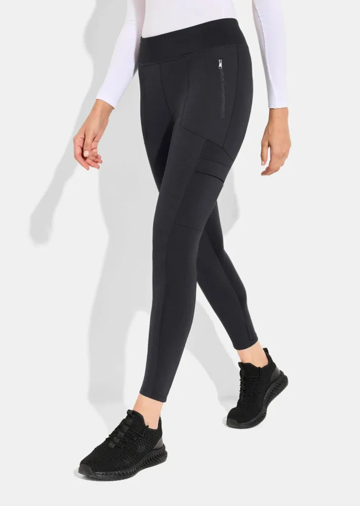 Schmale Freizeithose mit vielen Taschen - schwarz - Gr. 38 von Goldner Fashion