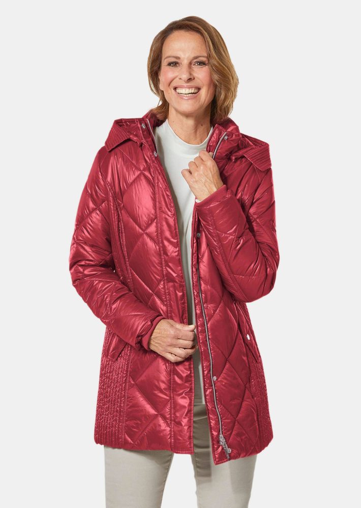 Longsteppjacke mit hübschem Innenfutter - dunkelrot - Gr. 25 von Goldner Fashion