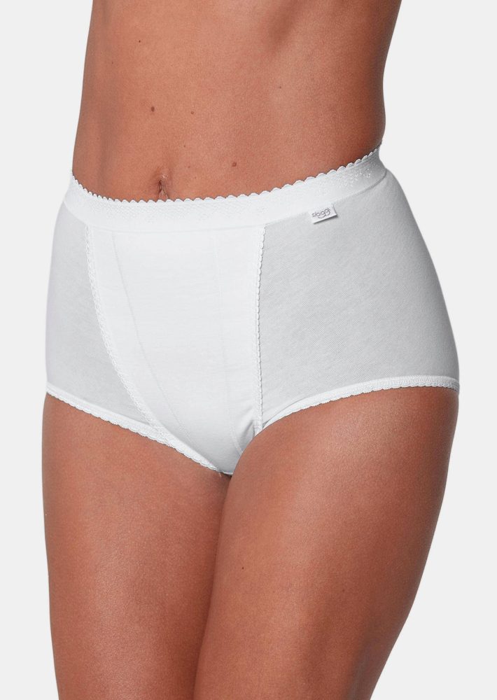 Doppelpack Baumwollslip mit Elasthan - weiss - Gr. 38 von Goldner Fashion