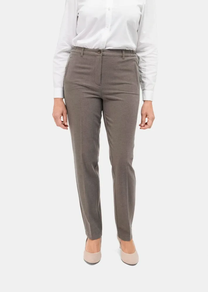 Weiche Flanellhose LOUISA COMFORT+ - taupe - Gr. 20 von Goldner Fashion
