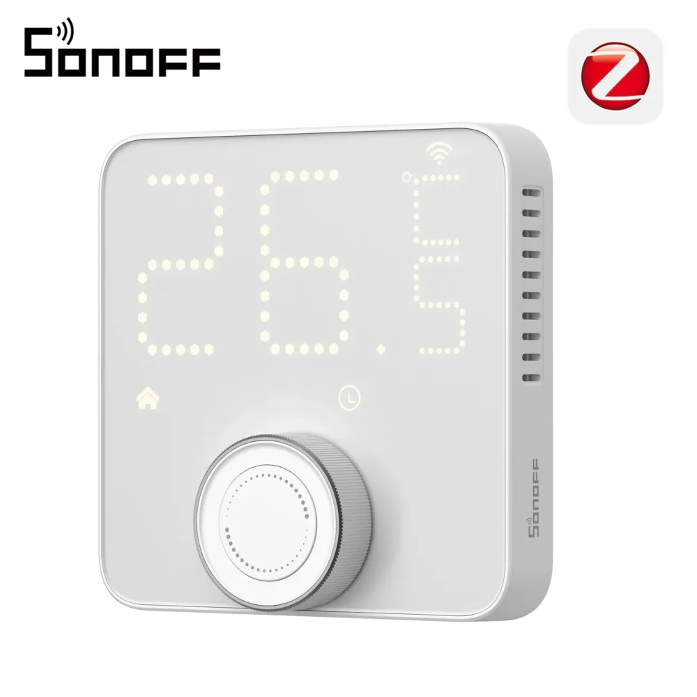 SONOFF TP?WGZBA Zigbee Smart Knopf Thermostat Für Wassergeführte Heizsysteme Und Heizkessel Für Smart?Home?Automatisierung, Kompatibel Mit Home Assistant
