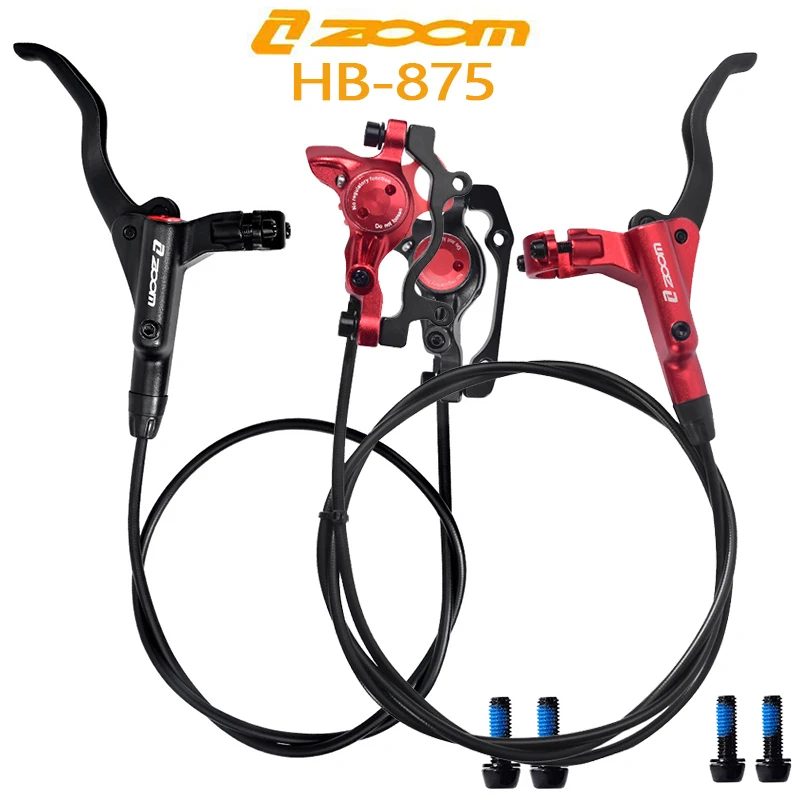 ZOOM Fahrrad Hydraulisches Bremsenset HB-875 Fahrrad-Scheibenbremse Vorne/Hinten 800/1450mm Aluminiumlegierung Mountainbike-Bremsen Bremssattel/Griff