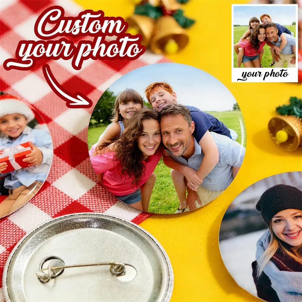 Gestalten Sie Ihre eigenen Abzeichen und Broschen mit Text, Logos und Fotos; Personalisieren Sie Textabzeichen, Broschen, Rucksackknöpfe.
