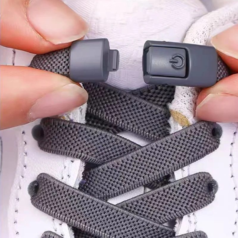 Neu ohne Krawatten, elastische Schnürsenkel, keine Krawatte, Schnürsenkel, Press-Lock-Schnürsenkel, Sneaker, Kinder und Erwachsene, 8 mm, verbreiterte flache Schnürsenkel für Schuhe