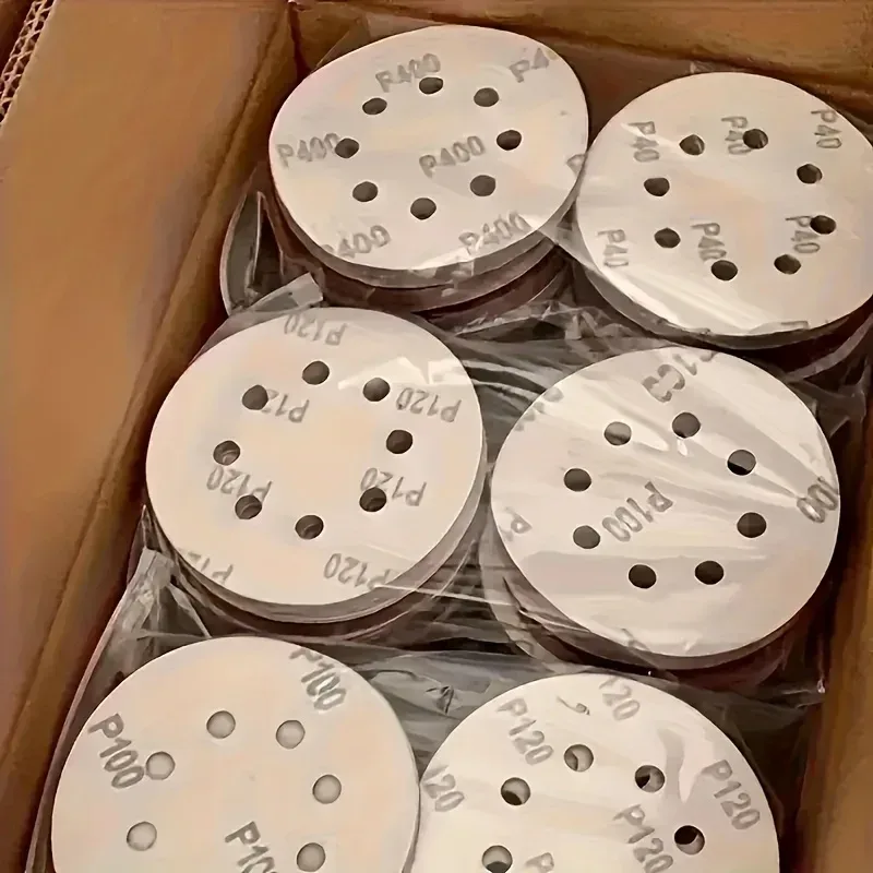 100 Stück 5-Zoll-Schleifpapier mit 8 Löchern ? Körnung 60/80/100/150/180/240/320/400/600/800/1000 ? perfekt für Exzenterschleifer!