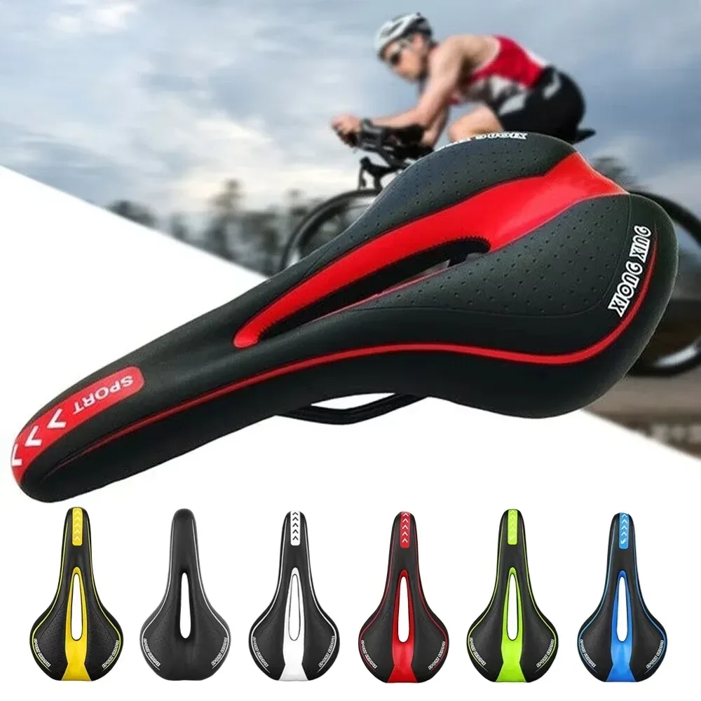 Mountain Road Bike Sitz Bequeme Weiche Radfahren Kissen Heimtrainer Sattel PU Leder Gel Gefüllt Stoßfest Fahrrad Sattel
