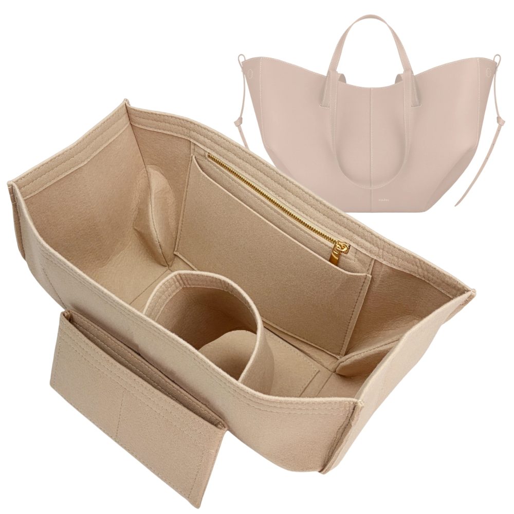 Passend für Cyme Large/Mini Tote, Taschenorganizer-Einsatz, Filz-Inneneinsatz mit Reißverschluss, Wasserflaschenhalter, Aufbewahrungstasche, Formgeber
