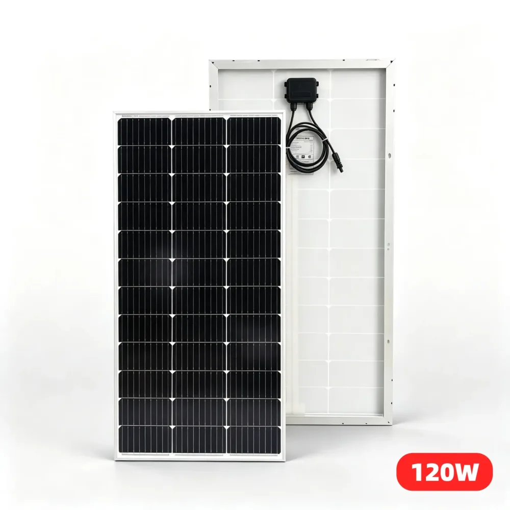 120W 18V Solarpanel aus gehärtetem Glas, hocheffiziente Photovoltaikmodule, wasserdicht und langlebig, ideal für 12V/24V Batterieladegeräte, Wohnmobile, Boote, Hausdächer, Camping.