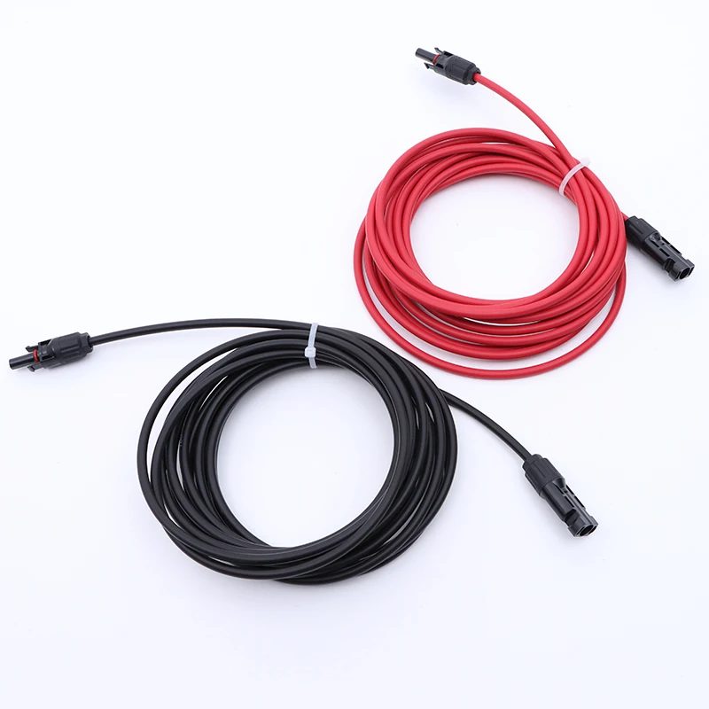 Doppelendiges Solar-Verlängerungskabel mit Stecker, 1?10 Meter, 4 mm2/6 mm2, 1000 V/1500 V, PV-DC-Anschluss, Solarkabel, Photovoltaik-Draht