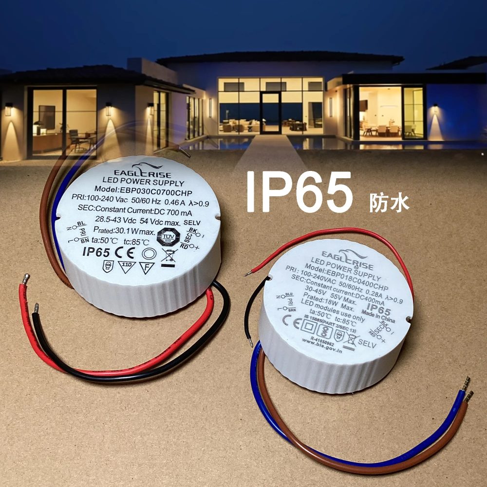 Eaglerise IP65 LED-Einbautreiber 700 mA 30 W EBP030C0700CHP 18 W wasserdichter LED-Transformator 400 mA ebp018c0400chp