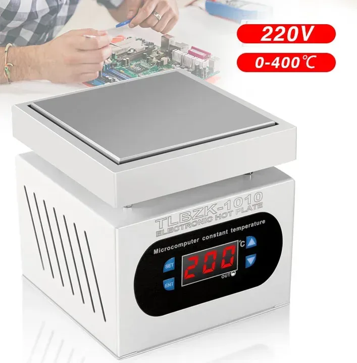150*150mm Einstellbare Konstanttemperatur-Heizstation Elektronische Heizplatte Vorheizplattform 0~400°C ?   LED-Digitalanzeige für PCB-SMD-BGA-Lötarbeiten, Handy-LCD-Touchscreen-Demontage, Wartungs-