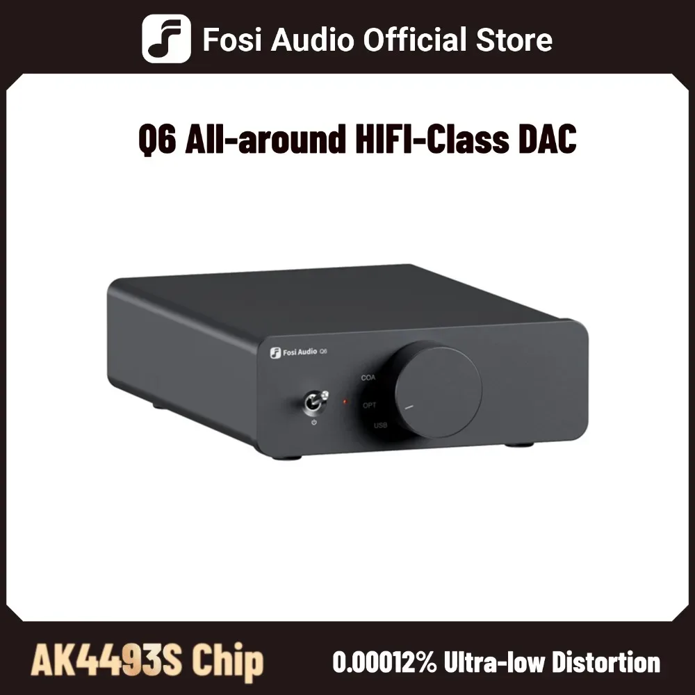 Fosi Audio Q6 USB DAC ? XMOS XU316 & AK4493S Chipsatz, PCM 768kHz/32Bit & DSD512 Compact Desktop Hi-Fi DAC