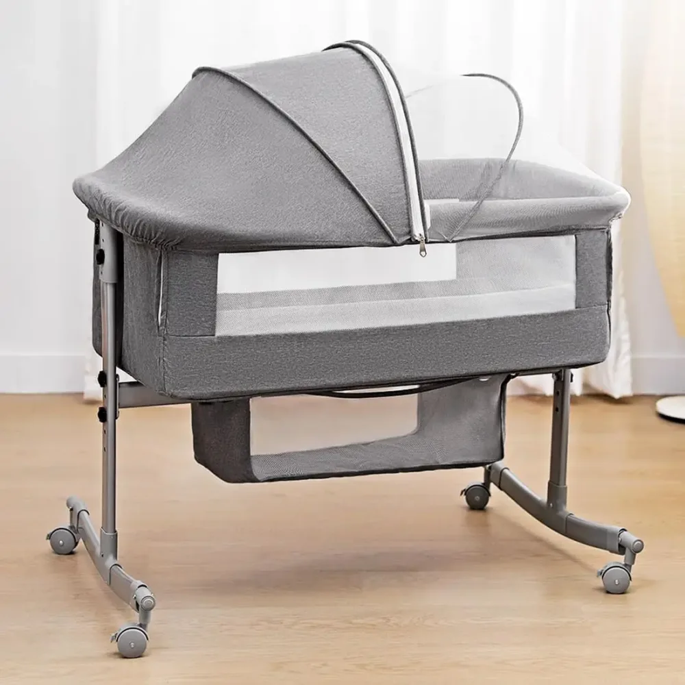 Elektrisches Babywiege-Bettchen, Beistellbett, tragbares, faltbares Babybett mit Moskitonetz