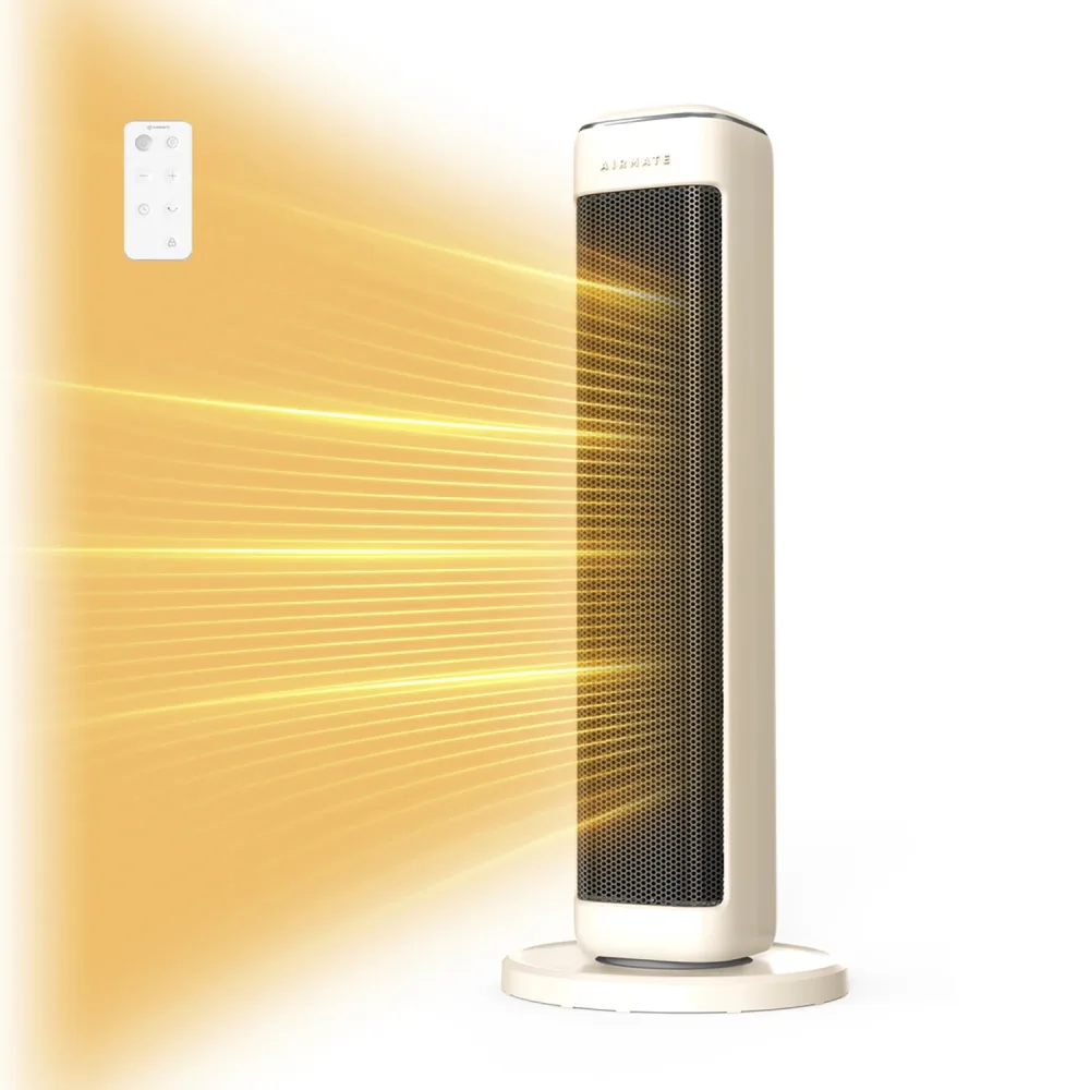 25-Zoll-Raumheizung für den Innenbereich, große Räume, elektrische Keramikturmheizung mit Thermostat, oszillierende Raumheizung mit Timer