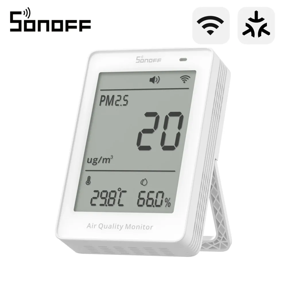 SONOFF SAWF-07P AirGuard PM2.5/PM10 Messgerät WLAN (Matter) ? Feinstaubsensor Luftqualitätsmonitor Temperatur und Feuchtigkeit
