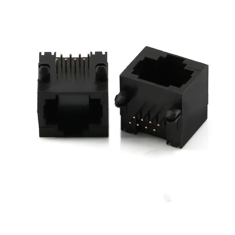 10 Stück schwarze RJ45 8P8C Computer Internet Netzwerk PCB Jack Buchse