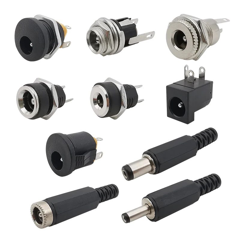 10 Stück DC-Anschlüsse 5,5 x 2,1 mm 3,5 x 1,3 mm DC-Netzstecker männlich weiblich Klinke Buchse Mutter Panel Mount DC-Netzteil-Anschluss 5,5 x 2,1