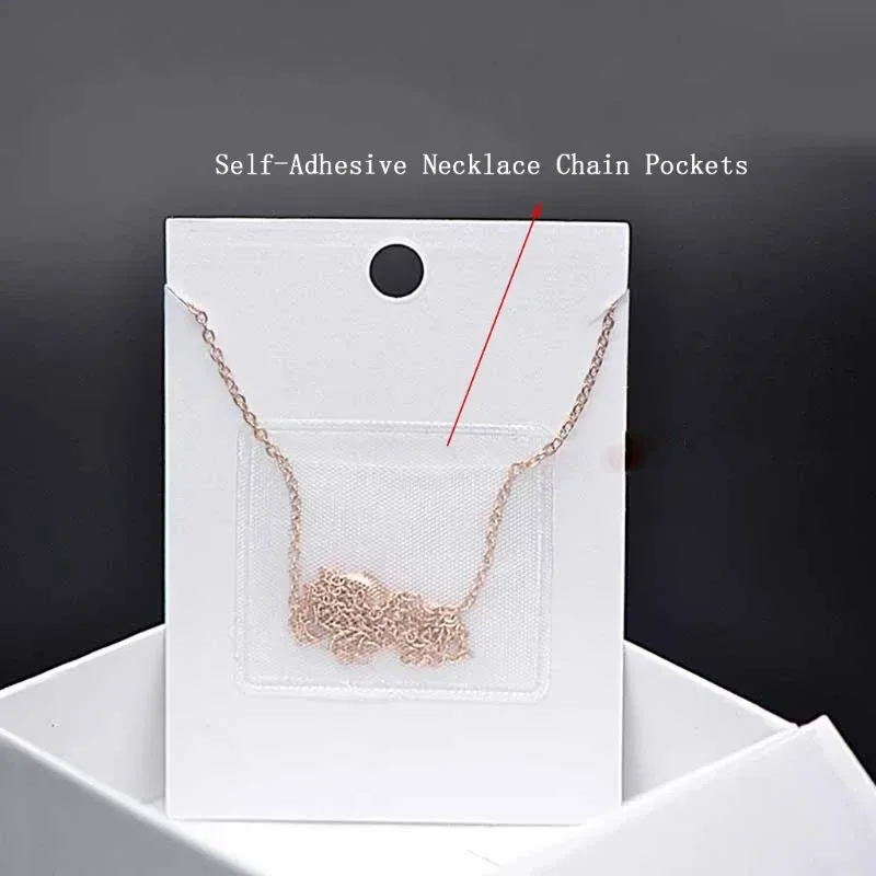 100 Pcs Selbst-Adhesive Halskette Kette Taschen Kunststoff Label Inhaber Klare Tasche Ärmeln für Halten Lose Kette Schmuck Liefert