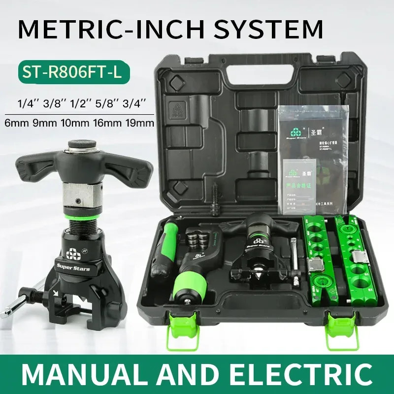 DSZH ST-R806FT 806A Kupfer Rohr Expander Set Klimaanlage Metrische Reibahle Flare Werkzeug Rohr Bördeln Werkzeug Set Rohr Expander Werkzeuge