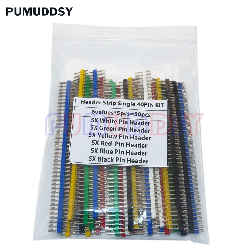 30PCS 40 Pin Zerbrechliche Pin Header 2,54mm Einreihige Stecker Header Connector Kit PCB Pin Streifen Für Arduino