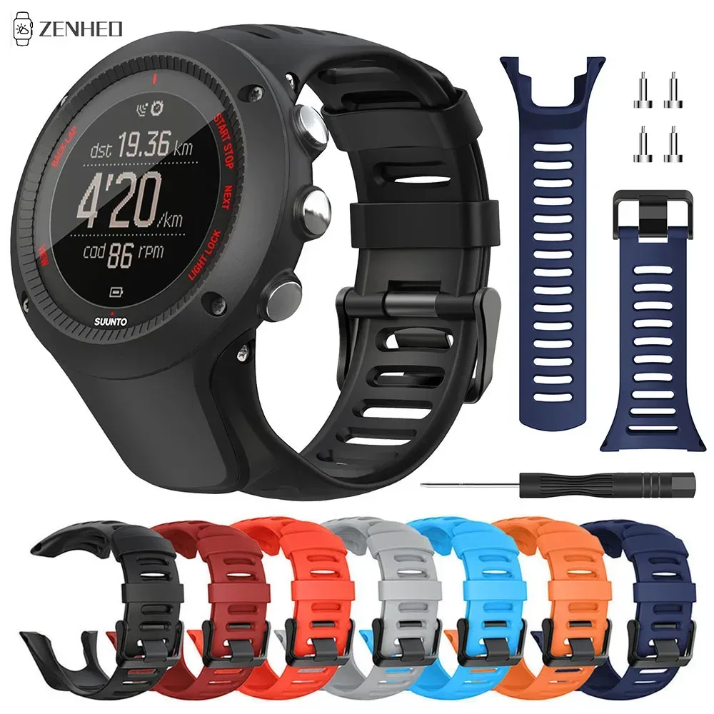 24mm Silikonarmband für Suunto Ambit Serie 1/2/3 Armband für SUUNTO AMBIT 1/2/2S/2R/3P/3S/3R Sportuhrenarmband