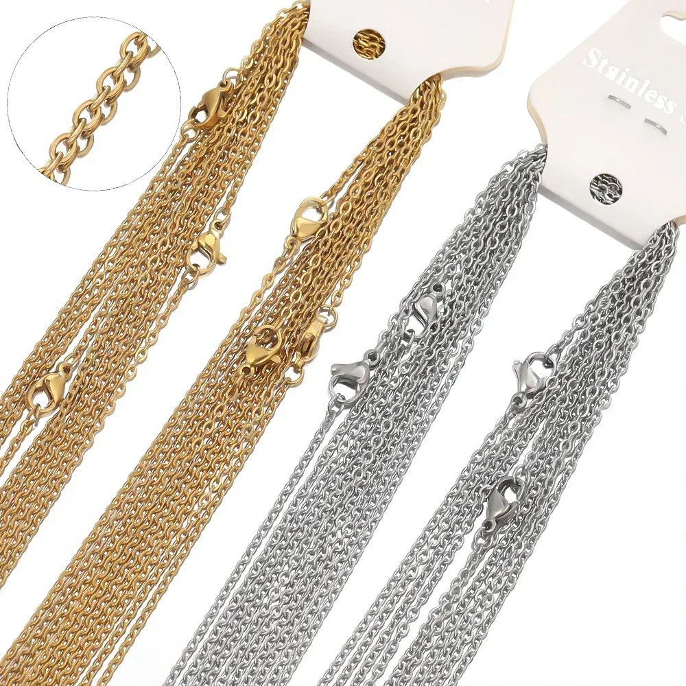 10 Teile/los 50 cm Edelstahl Link Ketten Halsketten Kubanischen Kreuz Ketten Zubehör für DIY Geschenke Schmuck Machen Groß Großhandel